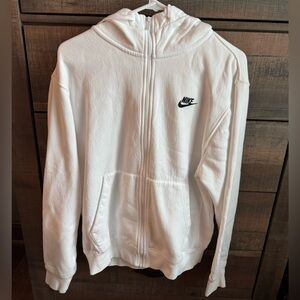 White nike zip-up hoodie